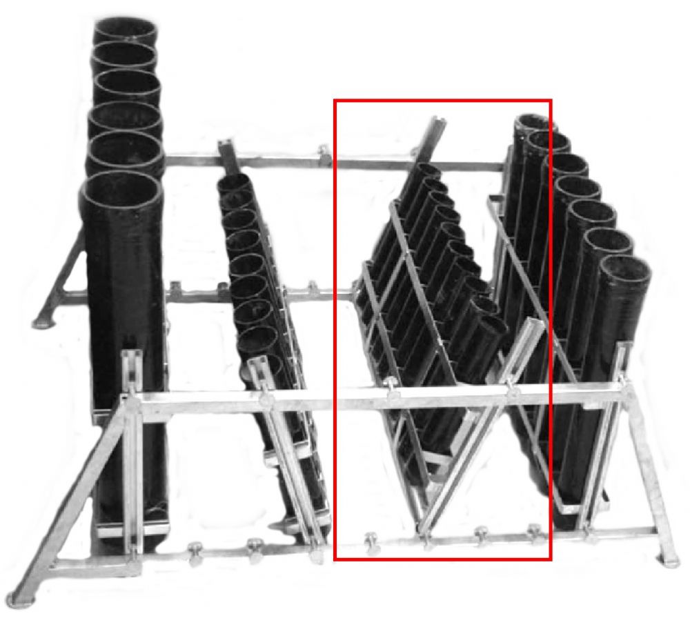 Mörser-Rack Stahl verzinkt für 11 x 2 Mörser