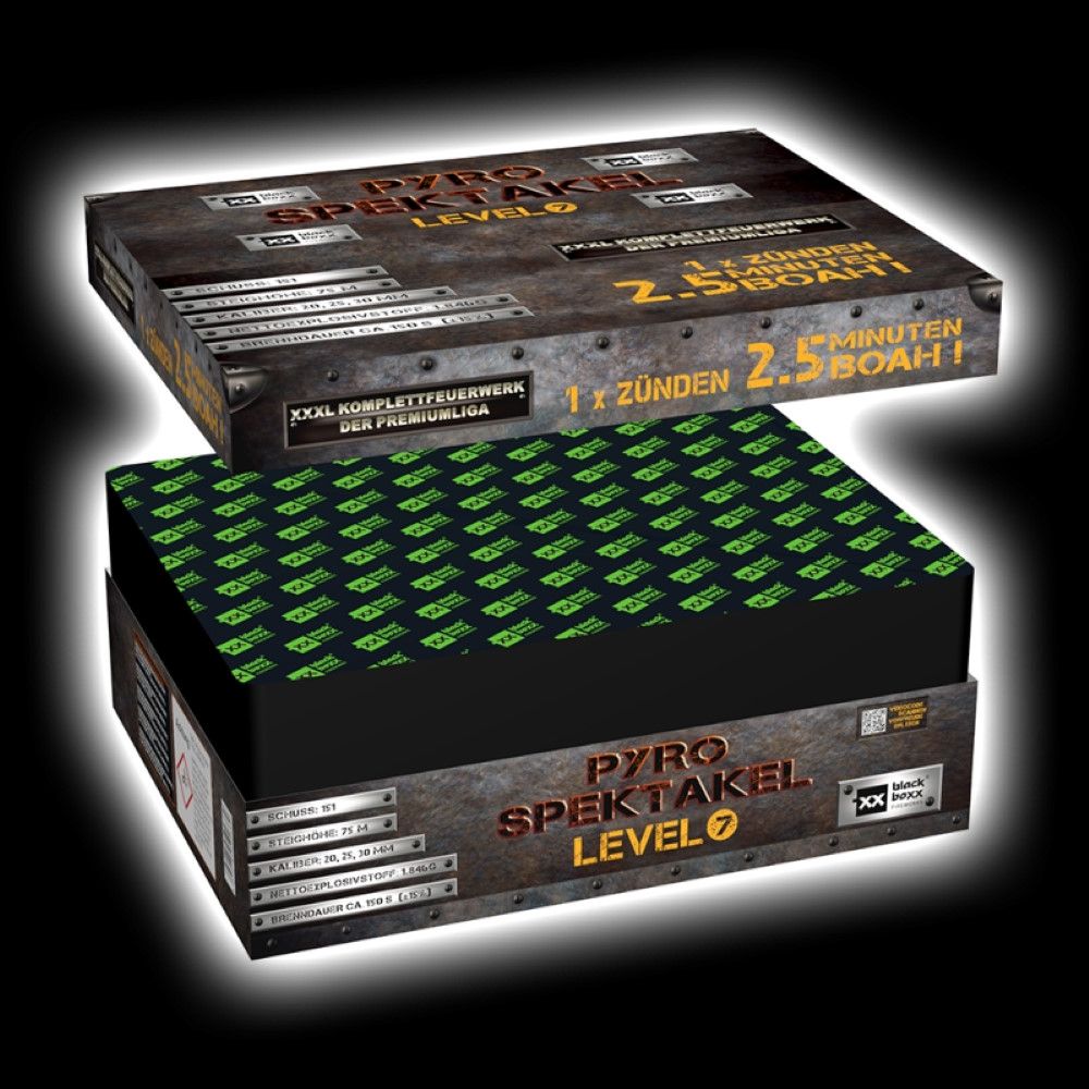 Blackboxx Pyro Spektakel Level 7 Verbundfeuerwerk 151 Schuss 150 Sek.