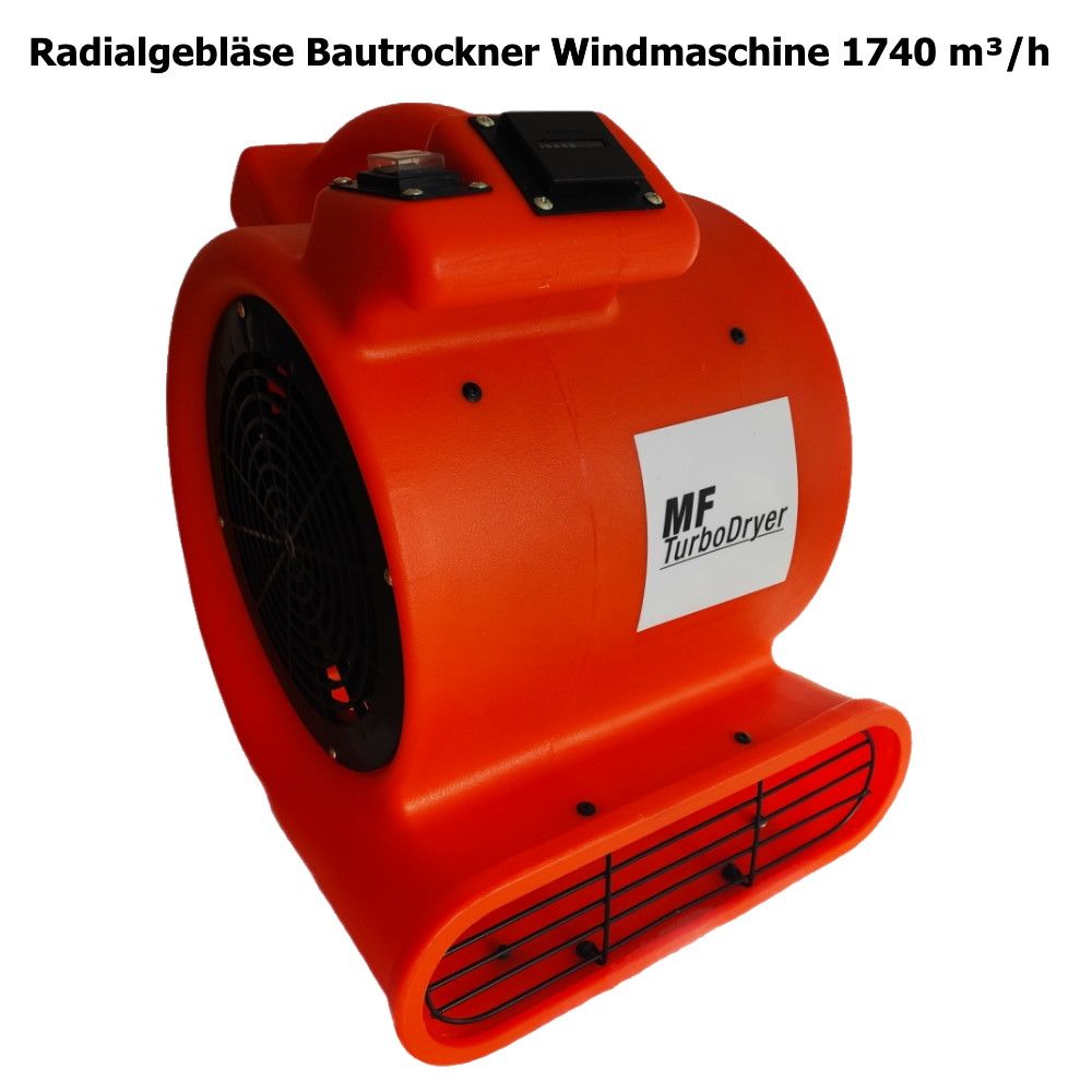 Radialgebläse Bautrockner Windmaschine 1740 m³/h mit Stundenzähler