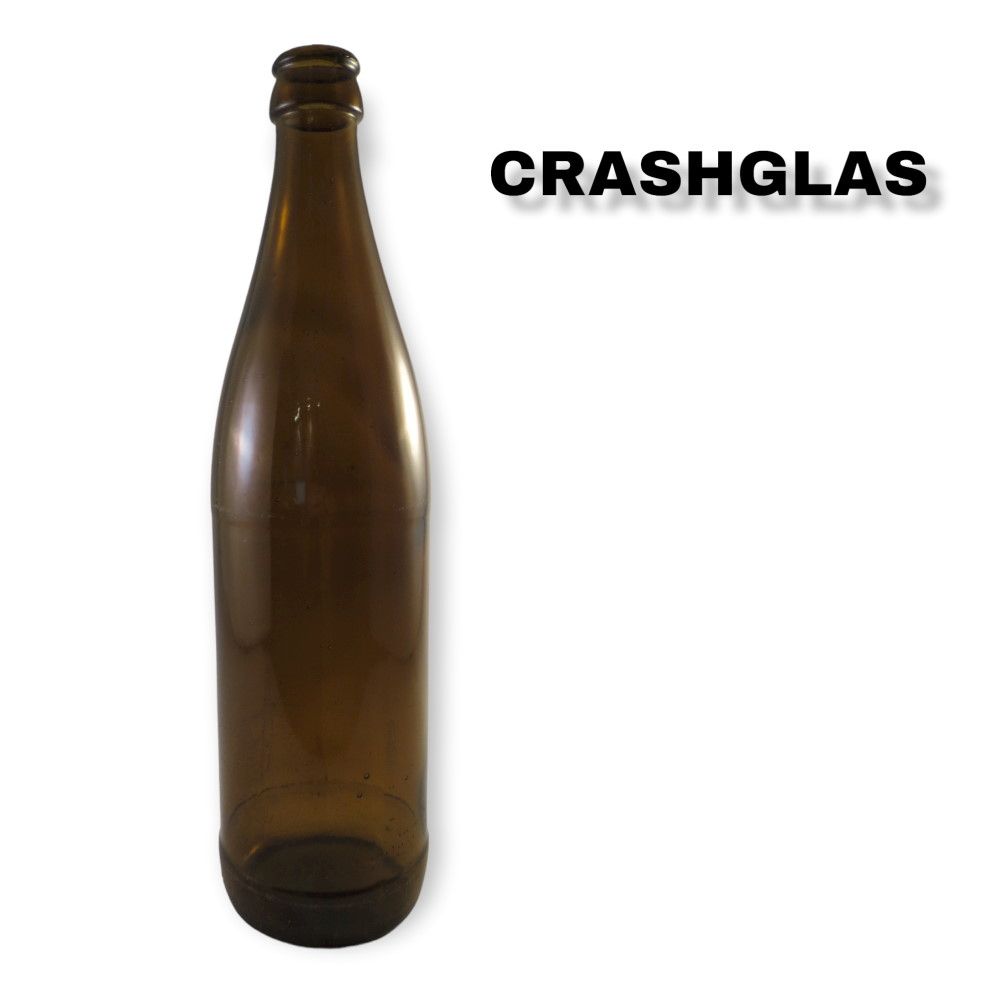 Crashglas Bierflasche Braun