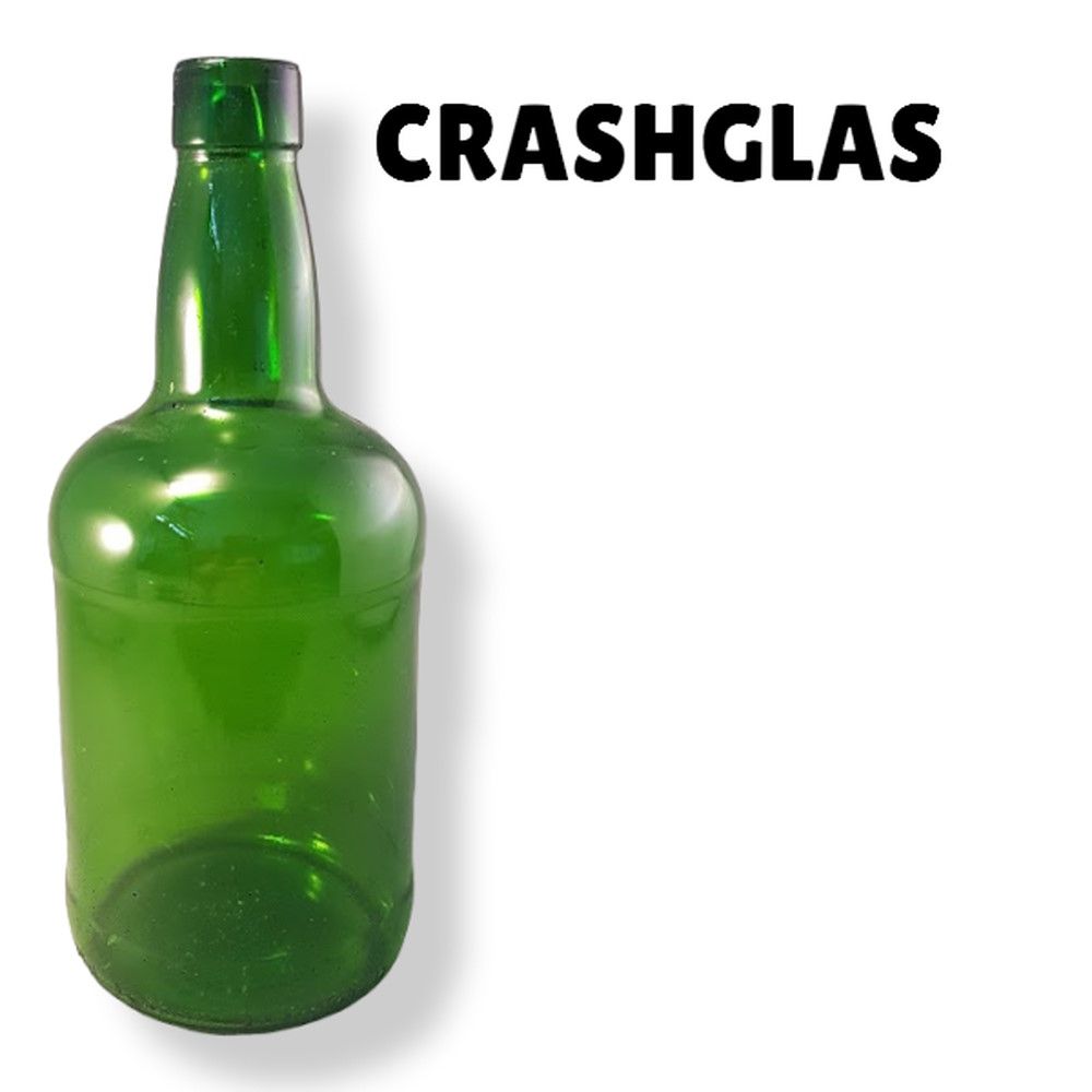 Crashglas Portweinflasche 0,7l Grün