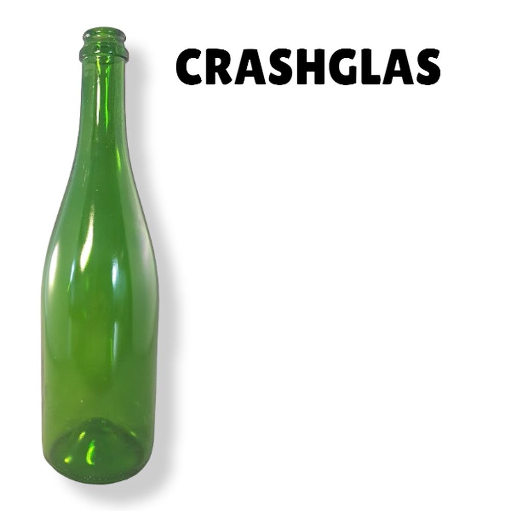 Crashglas Sektflasche Grün