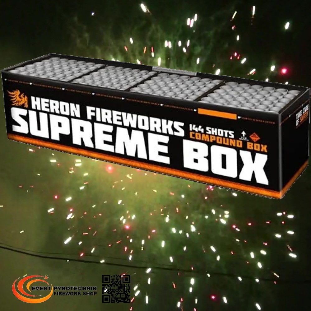 Verbundfeuerwerk Heron SUPREME (Professional Powerbox 3), 144 Schuss  ca. 100 sec.