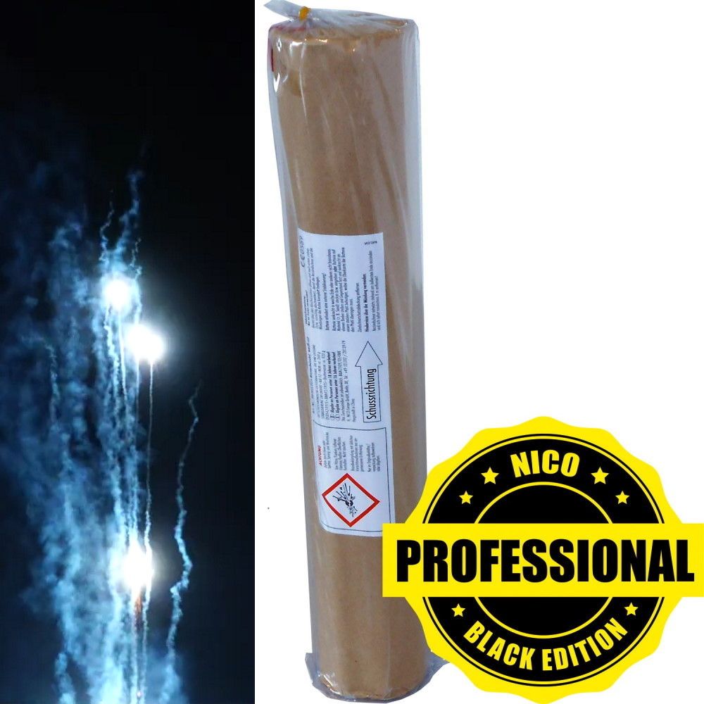 NICO Römisches Lichterbündel Weiß 8 x 10 Schuss 16 mm 25 Sek.