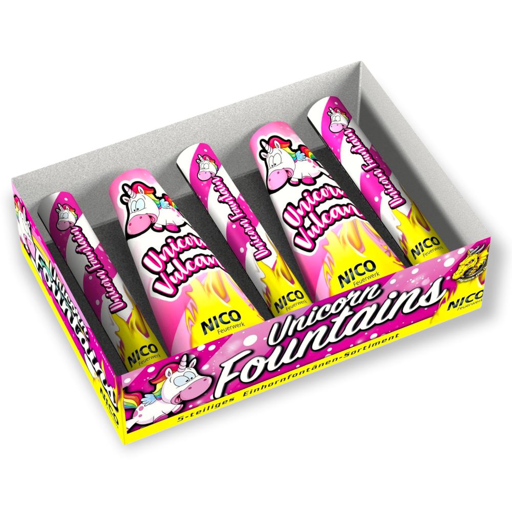 NICO Unicorn Einhorn Fontänen Sortiment 5teilig