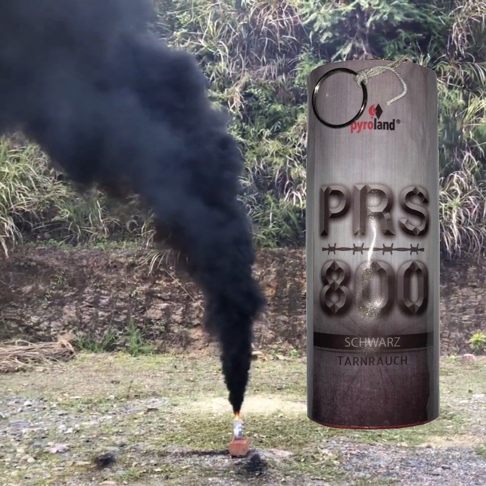 Pyroland PRS800 Tarnrauch Mega Rauchtopf mit Reißzünder Schwarz 45 Sek.  