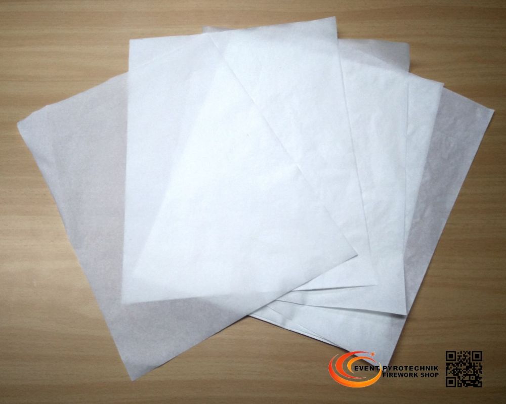 Pyropapier NC Papier 20x25cm Medium Weiß, schnell Brennend 10 Blatt