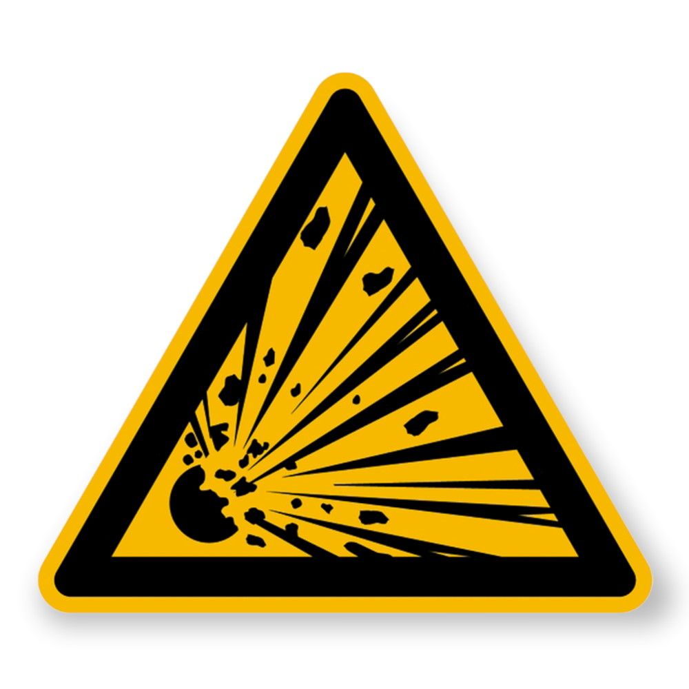 Warnzeichen Warnung vor explosionsgefährlichen Stoffen Kunststoff Schild 200 x 200 mm