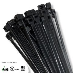 100 Kabelbinder 300 x 3,6 mm Schwarz -40°C bis +85°C