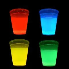 Knicklicht Deko Becher | 300 ml | 4 Stück Farb-Mix Grün, Blau, Gelb, Rot