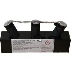 3er Fontänenfächer 60 s | Gold zu Silber mit roter Bengalbasis | 3x 3 m Effekt | NICO