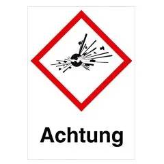 GHS Symbol Explodierende Bombe GHS01 Signalwort Achtung