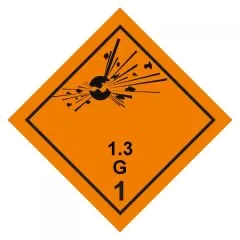 Gefahrgutaufkleber Explosionsgefährlich 1.3G