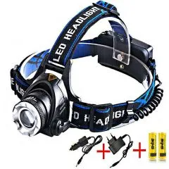 Kopflampe 2500 Lm CREE T6 LED Stirnlampe + AKKUS & Ladegeräte
