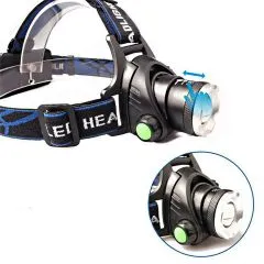 Kopflampe 2500 Lm CREE T6 LED Stirnlampe + AKKUS & Ladegeräte