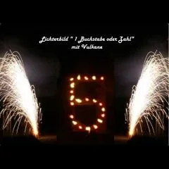 Bausatz Lichterbild Feuerschrift 1 Buchstabe oder Zahl