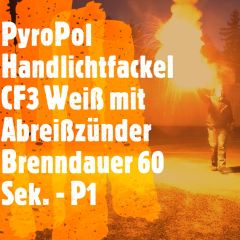 Handlichtfackel mit Reißzünder Weiß 60 Sek. PyroPol