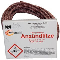 Zündschnur Anzündlitze Rot 8 m 8-12 s/m WANO