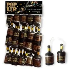 Knallflaschen | 20 Stück | Mit Luftschlangen | Blackboxx