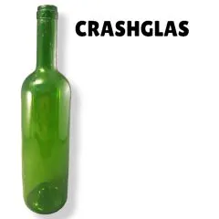 Crashglas Bordeauxflasche 0,7l Grün
