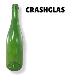 Crashglas Sektflasche Grün