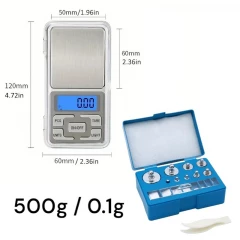 Elektronische Feinwaage 500 g / 0,1 g mit Kalibriergewichten