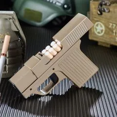 Feuerzeug Pistole Sturmfeuerzeug mit Zigaretten Fach Dessert Yellow