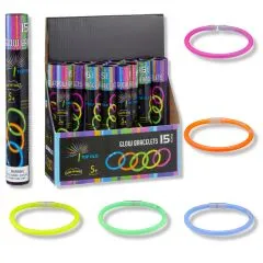 15 Knicklichter 20 cm | Mit Konnektoren | 5 Farben sortiert