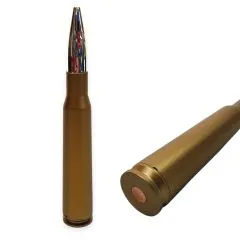 Kugelschreiber Patronenform | Messingfarben | Projektil Silberfarben |14 cm