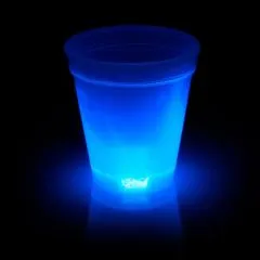 Leuchtender Dekobecher | Blau | 250 ml | Transparent | Knicklicht-Effekt
