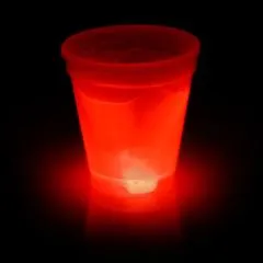 Leuchtender Dekobecher | Rot | 250 ml | Transparent | Knicklicht-Effekt