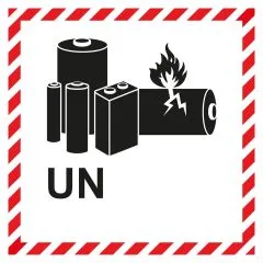 Lithium-Batterie Aufkleber UN – blanko zum Selbstbeschriften | Folie | 100 × 100 mm