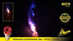 NICO Römisches Lichterbündel Blau 8 x 10 Schuss 16 mm 25 Sek.