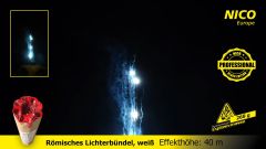 NICO Römisches Lichterbündel Weiß 8 x 10 Schuss 16 mm 25 Sek.