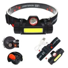 Kopflampe XPE + COB LED Dimmbar
