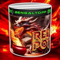 Red Pot großkalibriger Bengaltopf | Intensiv leuchtend | Blackboxx