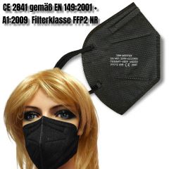 Schwarze FFP2 Atemschutz Maske