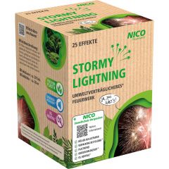 Stormy Lightning, 25 Effekte Fontänen Leuchtkugel Batterie NICO