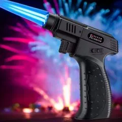 Sturmfeuerzeug Gasbrenner mit Doppelflamme | Pistolengriff | Nachfüllbar