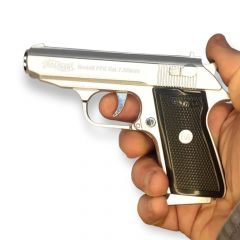 Walther PPK cal. 7.65 Feuerzeug Pistole Verchromt mit Messer