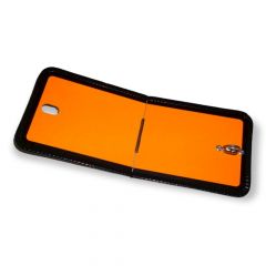 Warntafel orange blanko aus Stahlblech klappbar 30 x 12 cm