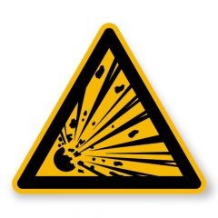 Warnzeichen Warnung vor explosionsgefährlichen Stoffen Aufkleber Folie 100 x 100 mm