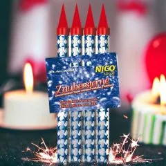Zaubersterne mit Silberfunken, 4er-Btl., ca. 100 sek. | NICO